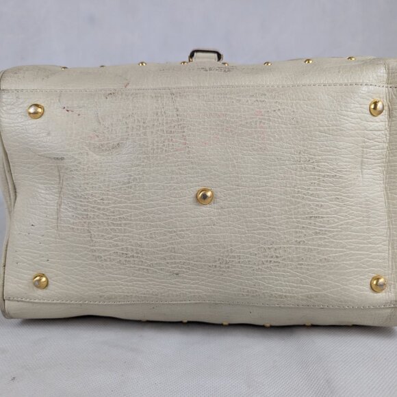 MCM Munchen Visetos Coated Canvas Bowler Monogram Beige Top Handle Charm BAG - Picture 8 of 16